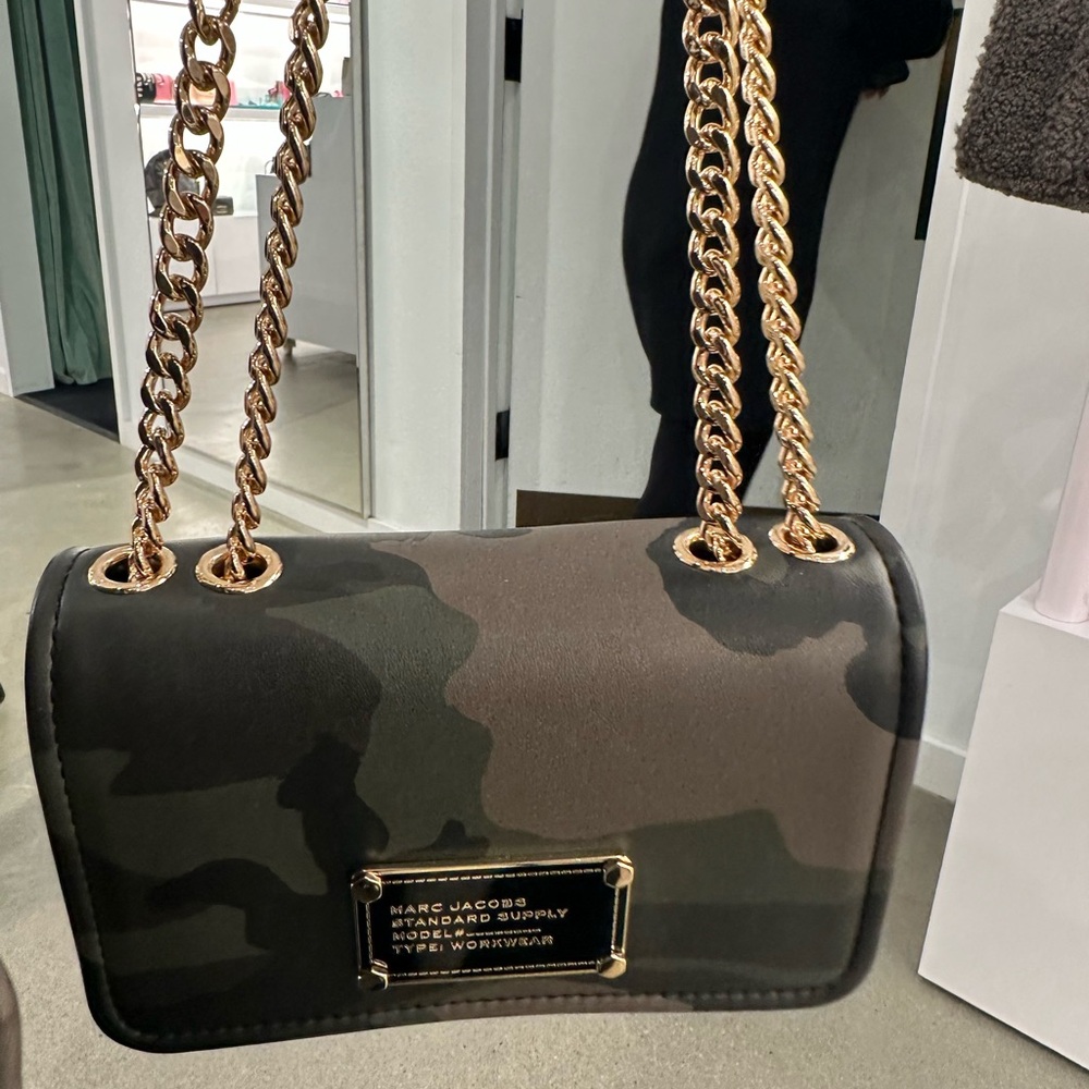 Marc Jacobs Camouflage Shoulder Bag with Gold Chain